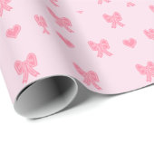  Cute Pink Bows and Hearts Coque Cadeaupapier (Rol Hoek)
