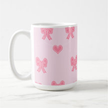 Cute Pink Bows and Hearts Coque