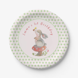 Cute Pink Bunny 1st-jarig Bord