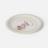 Cute Pink Bunny 1st-jarig Bord papier (Gekanteld)