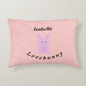 Cute Pink Bunny Accent Kussen (Voorkant)