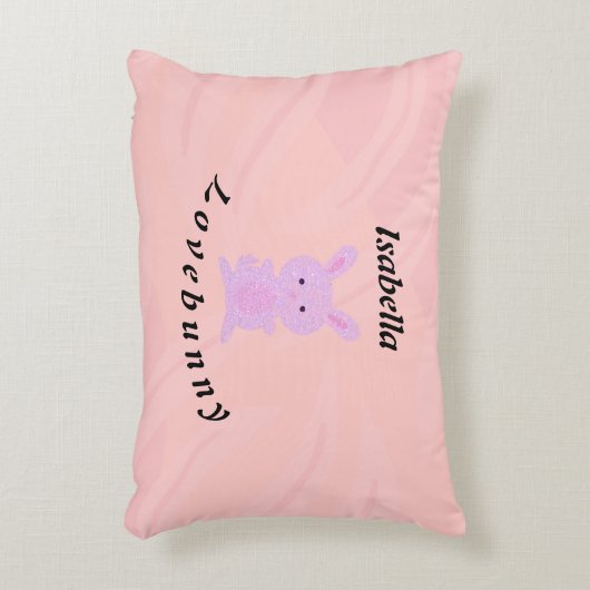 Cute Pink Bunny Accent Kussen (Voorkant(Verticaal))