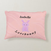 Cute Pink Bunny Accent Kussen (Achterkant)