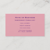 Cute Pink Bunny Afbeelding met hart en met olie Visitekaartje (Achterkant)