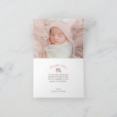 Cute Pink Bunny Baby shower Foto Notitiekaartje (Binnen)