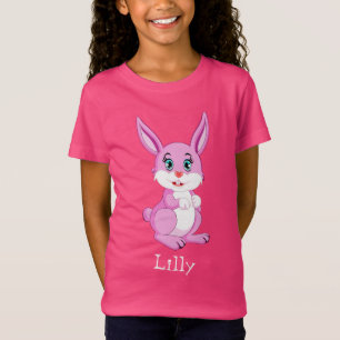 Cute Pink Bunny Cartoon T-shirt