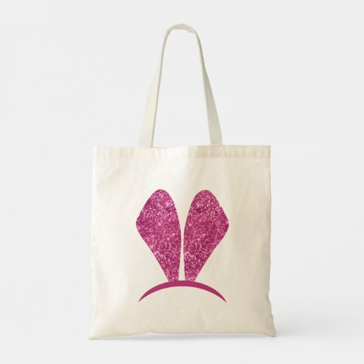 Cute Pink Bunny Ears Egg Hunt Custom Tote Bag (Achterkant)
