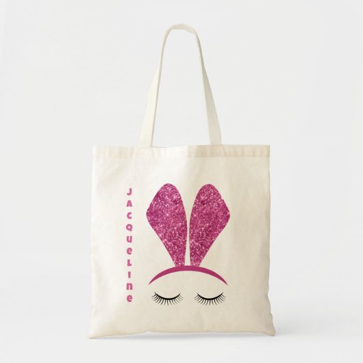 Cute Pink Bunny Ears Egg Hunt Custom Tote Bag (Voorkant)