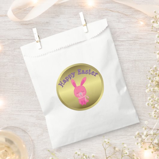 Cute Pink Bunny Easter Bedankzakje (Geknipt)