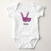 Cute Pink Bunny Easter Romper (Voorkant)