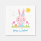Cute Pink Bunny Easter Servet (Voorkant)