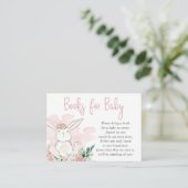 Cute Pink Bunny Floral BOOKS for BABY request Informatiekaartje (Staand voorkant)