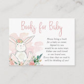 Cute Pink Bunny Floral BOOKS for BABY request Informatiekaartje (Voorkant)