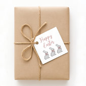 Cute Pink Bunny Happy Pasen Bedankjes Labels