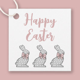 Cute Pink Bunny Happy Pasen Bedankjes Labels