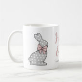 Cute Pink Bunny Happy Pasen Koffiemok (Links)