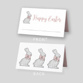 Cute Pink Bunny Happy Pasen Plaatskaartje