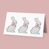 Cute Pink Bunny Happy Pasen Plaatskaartje