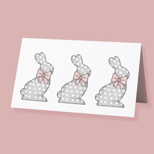 Cute Pink Bunny Happy Pasen Plaatskaartje