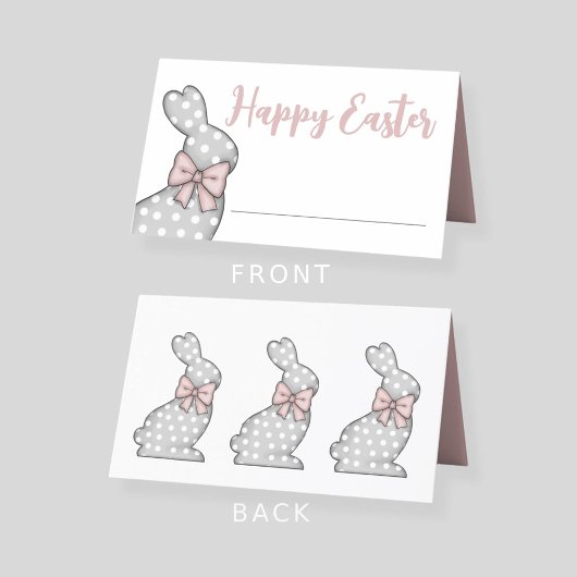 Cute Pink Bunny Happy Pasen Plaatskaartje