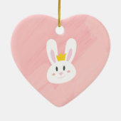 Cute Pink Bunny Heart Ornament (Achterkant)