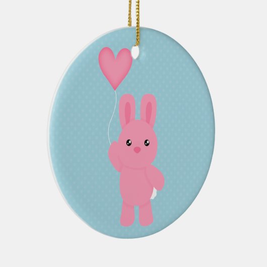 Cute Pink Bunny Keramisch Ornament (Rechts)