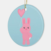 Cute Pink Bunny Keramisch Ornament (Links)