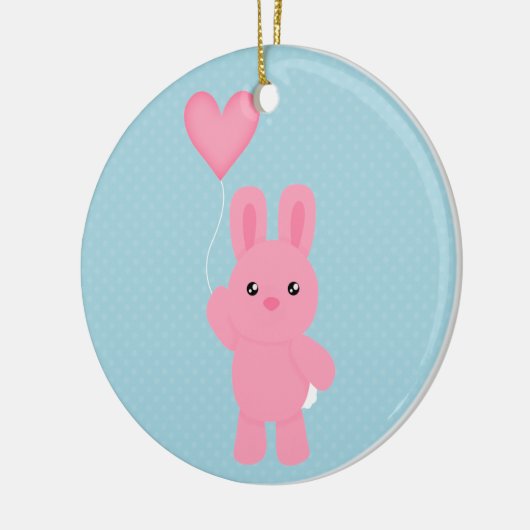 Cute Pink Bunny Keramisch Ornament (Links)