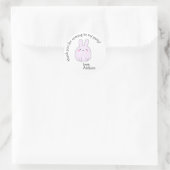 Cute Pink Bunny - Kinderen van afgelopen dag Dank  Ronde Sticker (Tas)