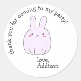 Cute Pink Bunny - Kinderen van afgelopen dag Dank  Ronde Sticker