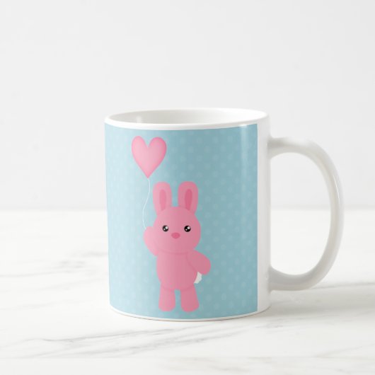 Cute Pink Bunny Koffiemok (Rechts)