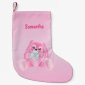 Cute Pink Bunny Rabbit Kleine Kerstsok (Voorkant)
