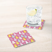 Cute Pink Bunny Rabbit Paper Onderzetter (Insitu)