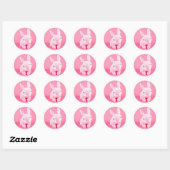 Cute Pink Bunny Ronde Sticker (Vel)