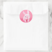 Cute Pink Bunny Ronde Sticker (Tas)