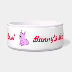 Cute Pink Bunny's Pet Bowl Voerbakje