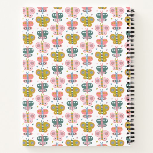 Cute Pink Butterflies Personated Story Journal Notitieboek (Achterkant)