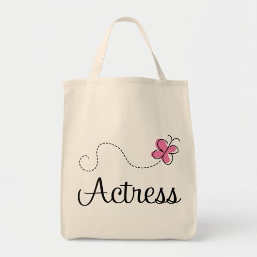 Cute Pink Butterfly Actress Tote Bag (Voorkant)