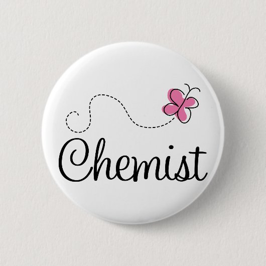 Cute Pink Butterfly Chemist Ronde Button 5,7 Cm (Voorkant)