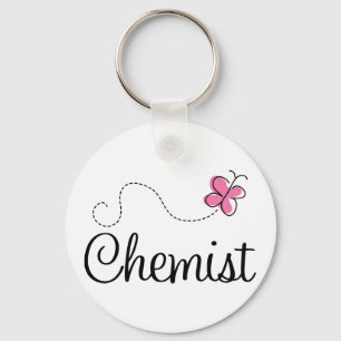 Cute Pink Butterfly Chemist Sleutelhanger