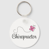 Cute Pink Butterfly Chiropractor Sleutelhanger (Voorkant)