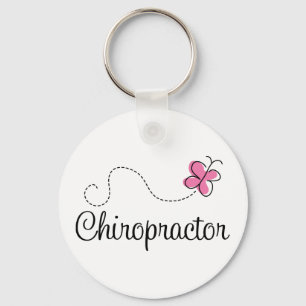 Cute Pink Butterfly Chiropractor Sleutelhanger
