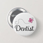 Cute Pink Butterfly Dentist Ronde Button 5,7 Cm (Voorkant /achterkant)