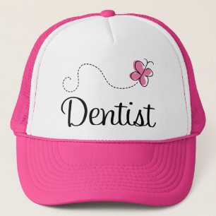 Cute Pink Butterfly Dentist Trucker Pet