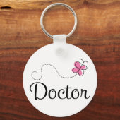 Cute Pink Butterfly Doctor Sleutelhanger (Voorkant)