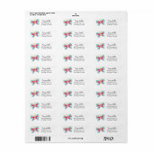 Cute Pink Butterfly Girls Adres Label (Full Sheet)