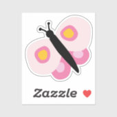 Cute Pink Butterfly Girls Sticker (Vel)