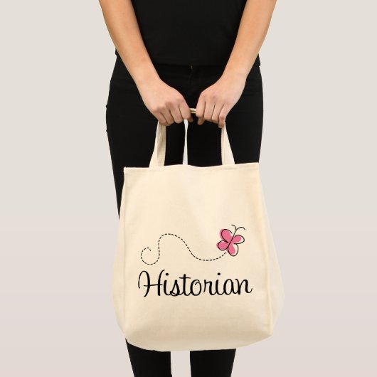 Cute Pink Butterfly Historian Tote Bag (Voorkant (product))