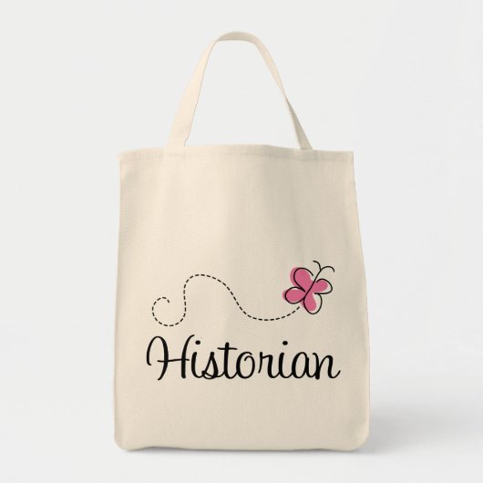 Cute Pink Butterfly Historian Tote Bag (Voorkant)