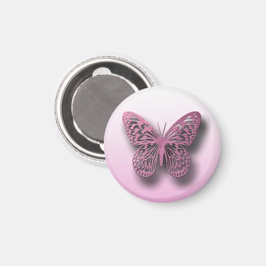 Cute Pink Butterfly koelkast magneten (Voorkant / Achterkant)